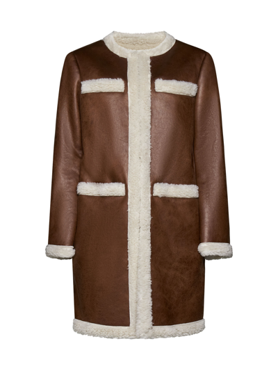 Shop Dsquared2 Coat In Brown Stone
