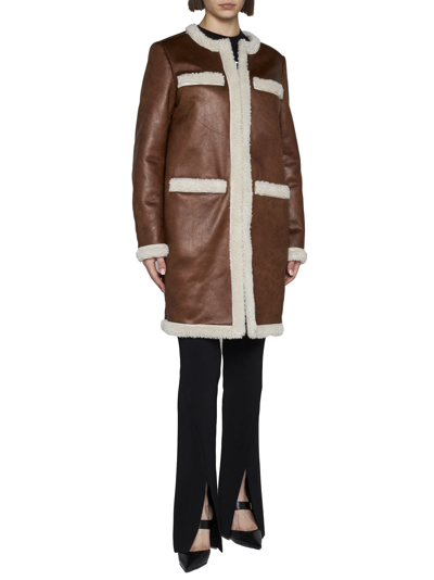 Shop Dsquared2 Coat In Brown Stone