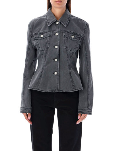 Shop Magda Butrym Denim Jacket In Black/grey