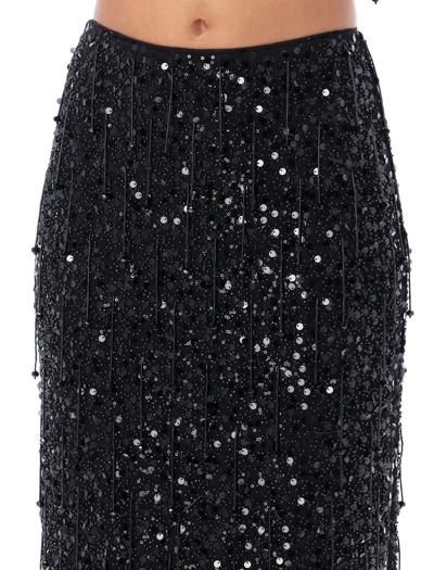 Shop Jonathan Simkhai Gisele Paillettes Midi Skirt In Black
