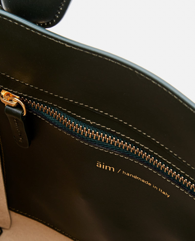 Shop Aim Handmade In Italy Mini Sofia Smooth Calf Leather Handbag In Green