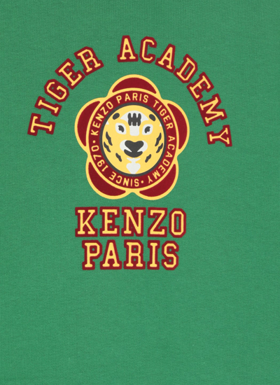 Shop Kenzo Tiger Academy Hoodie In Green