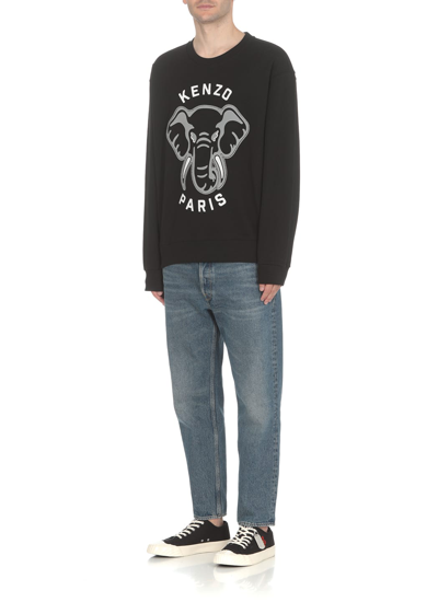 Shop Kenzo Elephant Varsity Jungle Sweatshirt In Black
