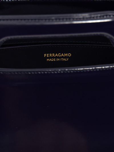 Shop Ferragamo Wanda East-west Handbag In Blue