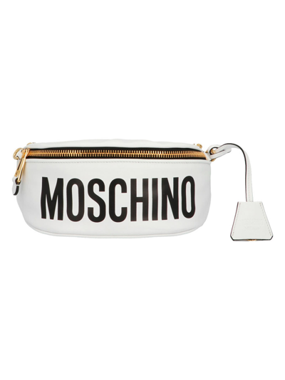 Shop Moschino Logo Print Fanny Pack In White