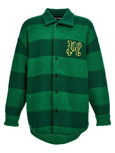Shop Palm Angels Rugby Overshirt In Green