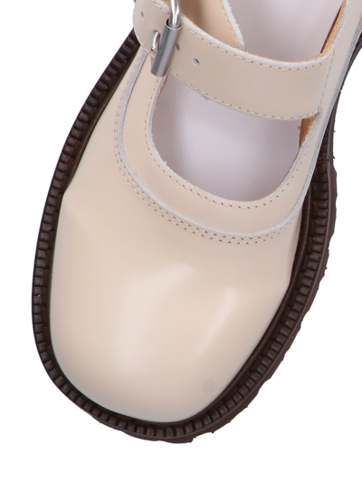 Shop Mm6 Maison Margiela Flat Shoes In Cream