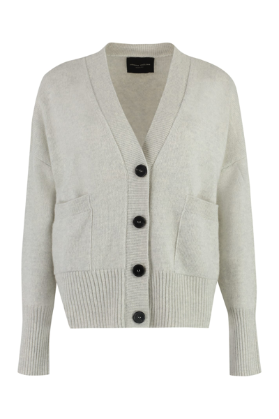 Roberto Collina Wool And Cashmere Cardigan In Grey