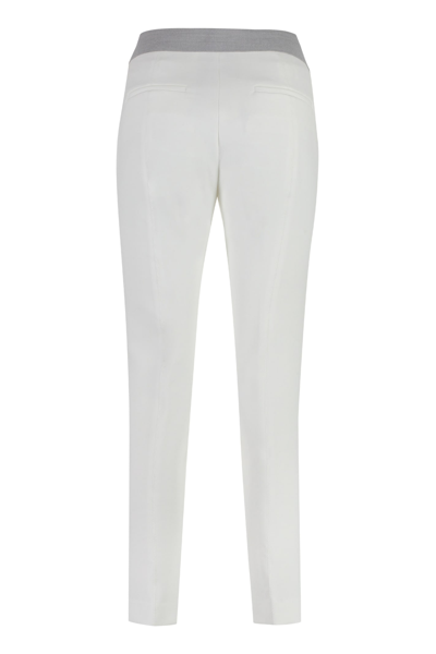 Shop Peserico Stretch Gabardine Cigarette Trousers In White