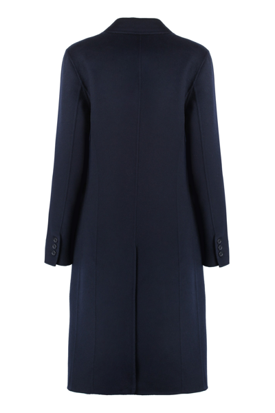 Shop P.a.r.o.s.h Double-breasted Wool Coat In Blue