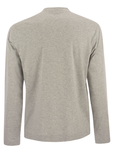 Fedeli Extreme - Crew-neck T-shirt With Long Sleeves In Grey