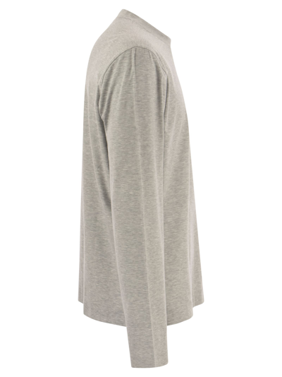 Fedeli Extreme - Crew-neck T-shirt With Long Sleeves In Grey