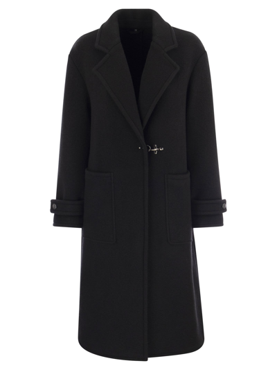 Shop Fay Wool Coat With Hook In Black