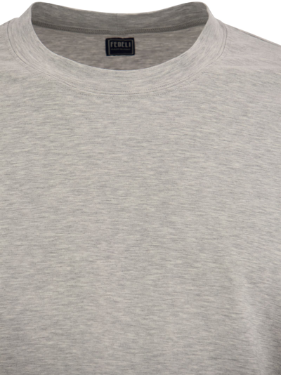 Fedeli Extreme - Crew-neck T-shirt With Long Sleeves In Grey