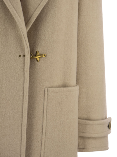 Shop Fay Wool Coat With Hook In Cream