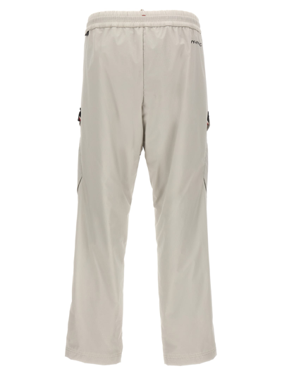 Shop Moncler Logo Print Pants In Gray