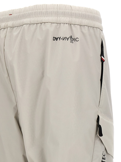 Shop Moncler Logo Print Pants In Gray