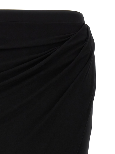 Shop Helmut Lang Draped Skirt In Black