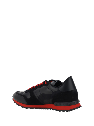 Shop Valentino Garavani Rockrunner Sneakers In Nero/rosso