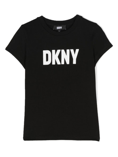 Shop Dkny Logo T-shirt In Black