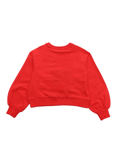 Shop Moschino Teddy Heart Sweatshirt In Red