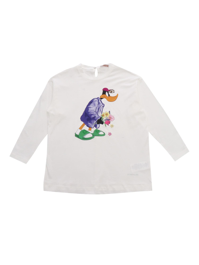 Shop Monnalisa Daffy Duck T-shirt In White