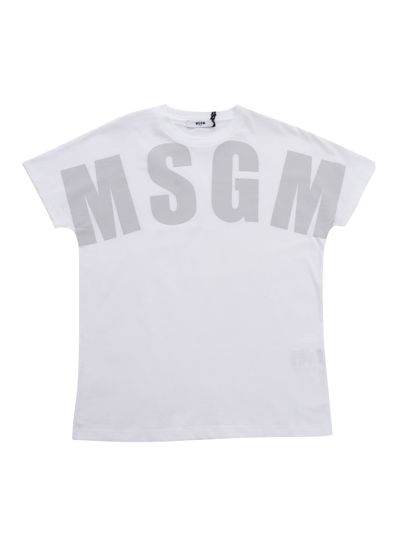 Shop Msgm Overs T-shirt In White