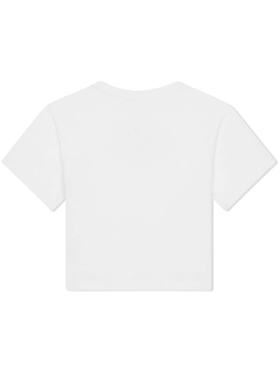 Shop Dolce & Gabbana T-shirt Bianca In Jersey Di Cotone Bambina In Bianco