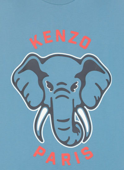 Shop Kenzo Varsity Jungle T-shirt In Celeste