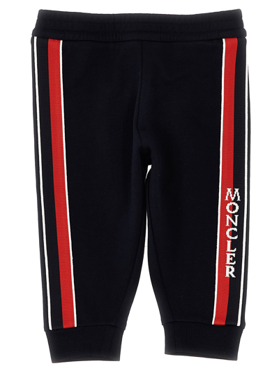 Shop Moncler Logo Band Joggers In Blue