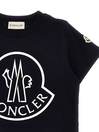 Shop Moncler Logo Print T-shirt In Blue