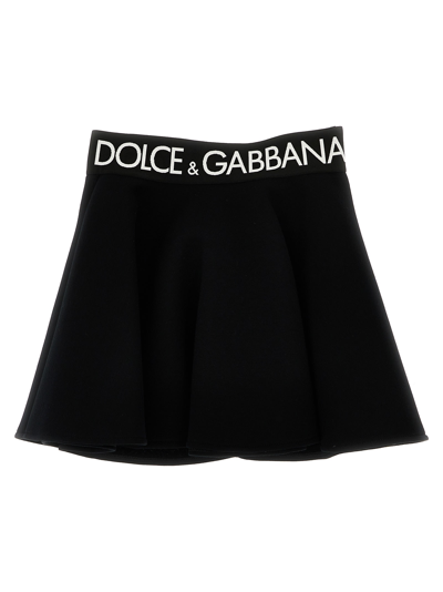 Shop Dolce & Gabbana Logo Skirt In Black