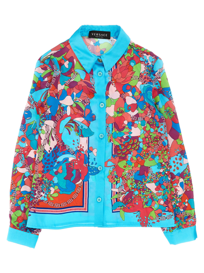 Shop Versace Floral Shirt In Multicolor