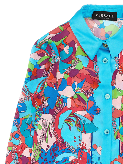 Versace Graphic-print Long.sleeve Shirt In Multicolor