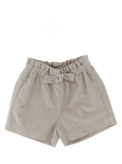 Il Gufo Drawstring Ribbed Shorts In White