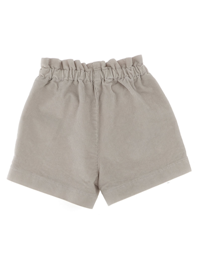 Il Gufo Drawstring Ribbed Shorts In White