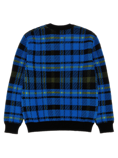 Shop Versace Check Sweater In Multicolor
