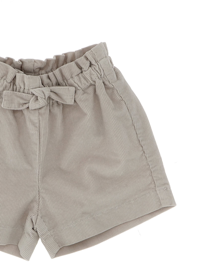 Il Gufo Drawstring Ribbed Shorts In White