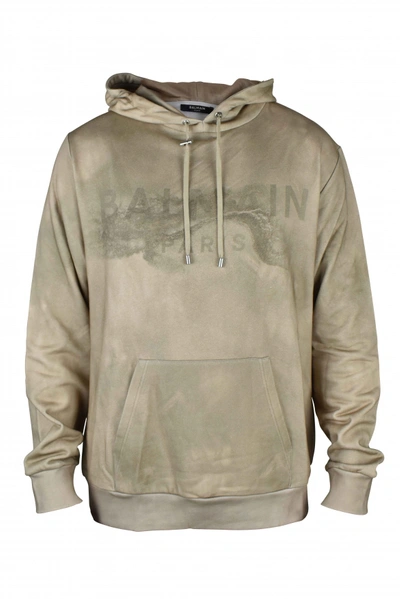 Shop Balmain Sweatshirt Luxe Homme   Sweatshirt Beige  Logo
