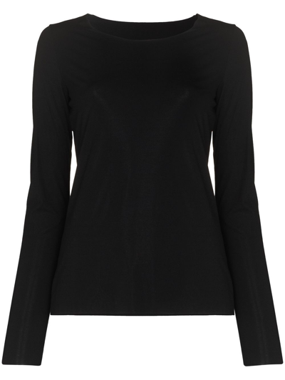 Shop Wolford Aurora Long Sleeve Pullover In Black
