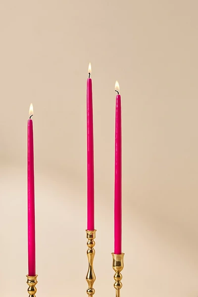 Shop Anthropologie Mini Taper Candles, Set Of 12 In Purple