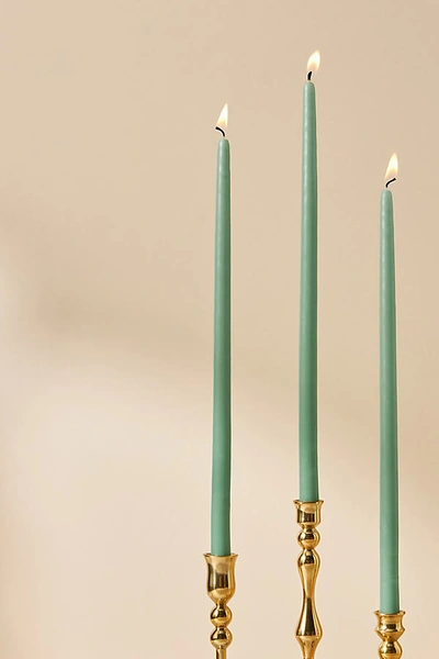 Shop Anthropologie Mini Taper Candles, Set Of 12 In Blue