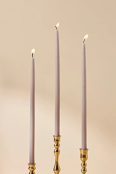 Shop Anthropologie Mini Taper Candles, Set Of 12 In Purple