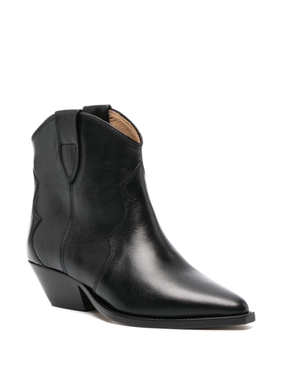 Isabel Marant Polished-finish Pointed-toe Boots In Black