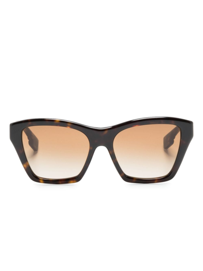 Shop Burberry Eyewear Stud-embellished Square-frames Sunglasses In Brown