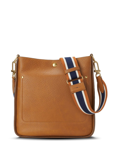 Shop Shinola The Pocket Leather Crossbody Bag In Brown