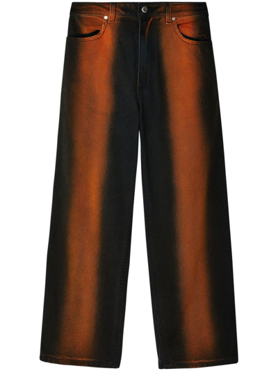 Shop Eckhaus Latta Gradient-effect Cotton Jeans In Brown