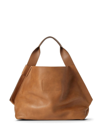 Shop Shinola The Runwell Leather Tote Bag In Brown