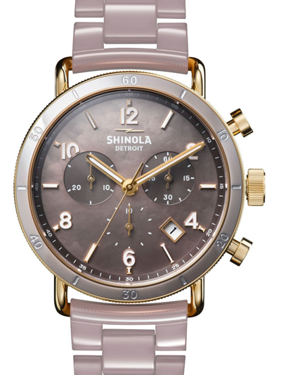 Shop Shinola The Canfield Sport 40mm Watch In Brown
