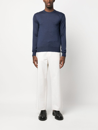 Altea Long-sleeved Fine-knit Jumper In Blue